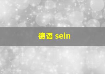 德语 sein